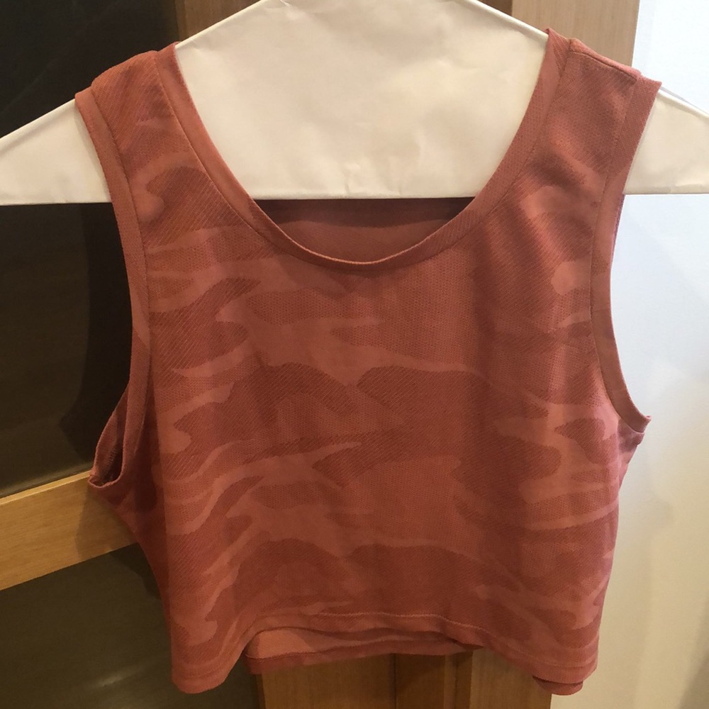 Pink/Salmon Camo Crop Top